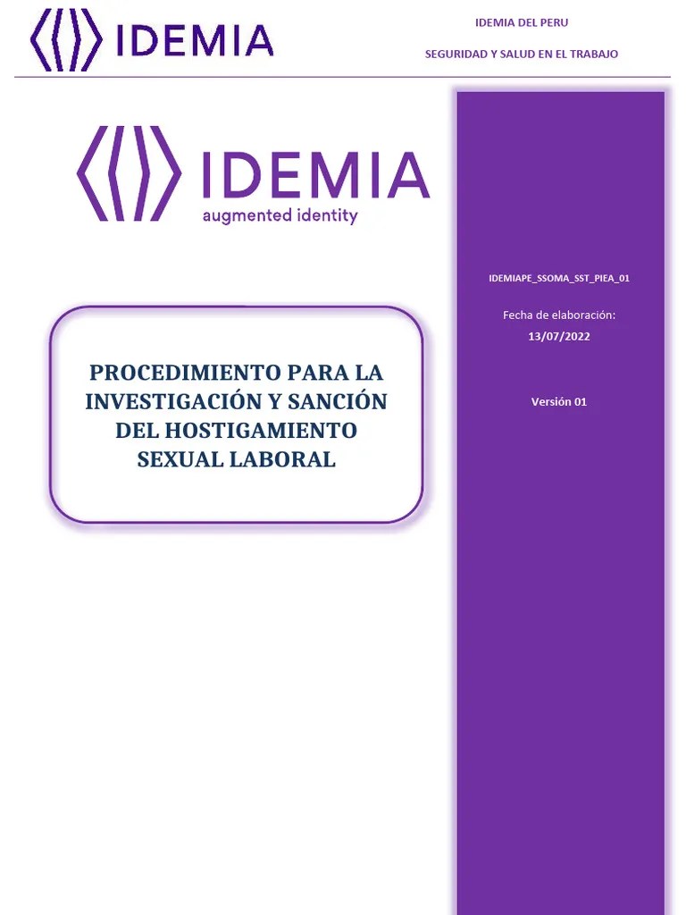 PROCEDIMIENTO PARA LA INVESTIGACIÓN Y SANCIÓN DEL HOSTIGAMIENTO SEXUAL LABORAL | PDF | Acoso ...