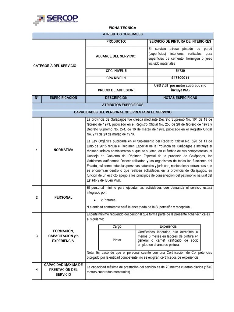 Ficha Final Servicio De Pintura Interior | PDF | Pintar | Pinturas