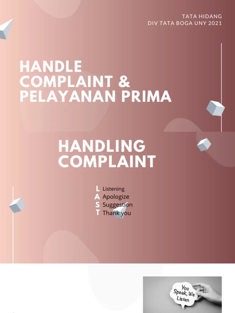 Handling Complain Pdf Memasak Makanan Anggur Griya Taman