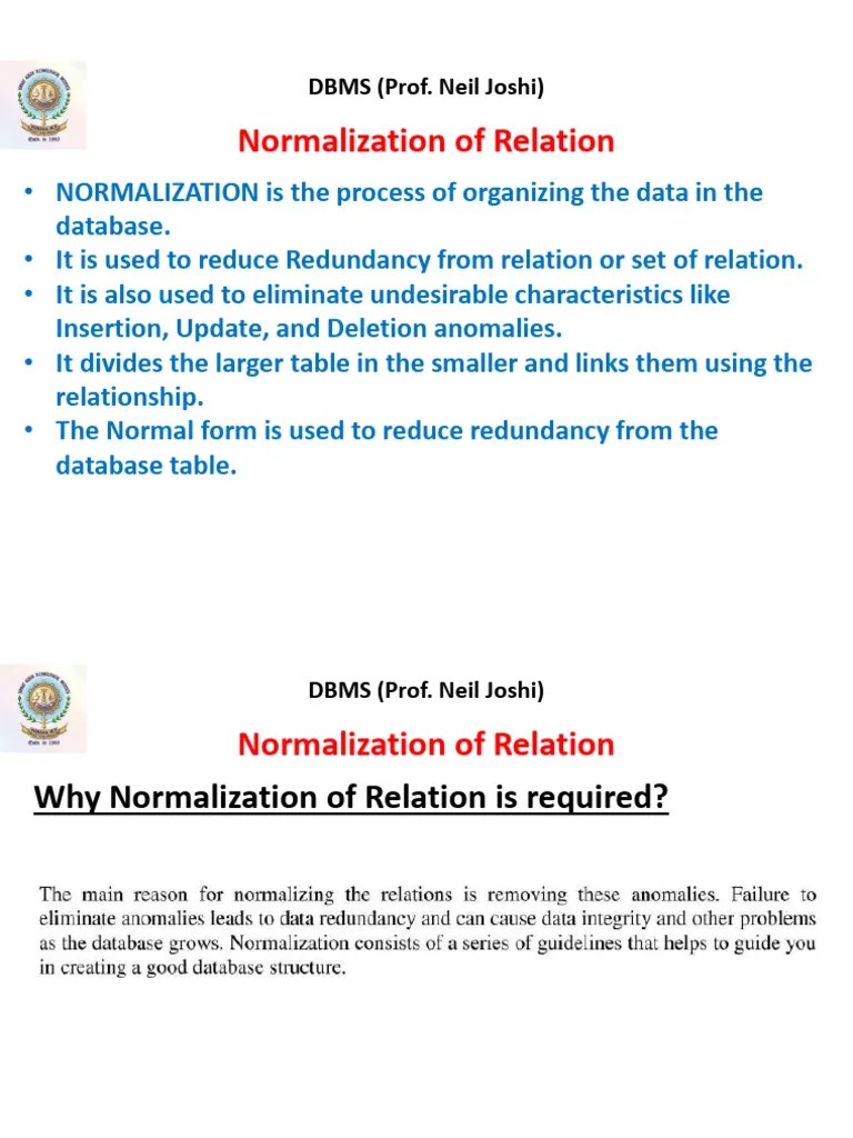 Normalization Of Relations | PDF