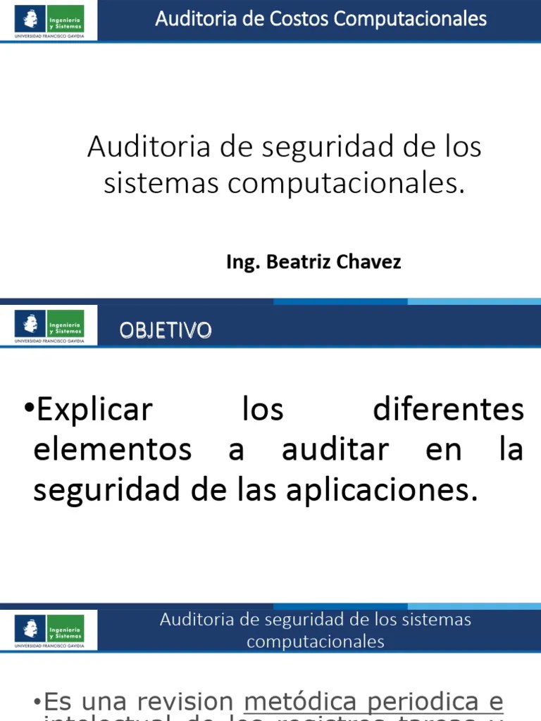 Auditoria De Seguridad De Los Sistemas Computacionales | PDF