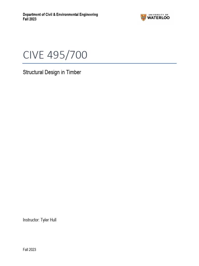 Cive 495 Timber Design Course Notes Pdf Technology Engineering