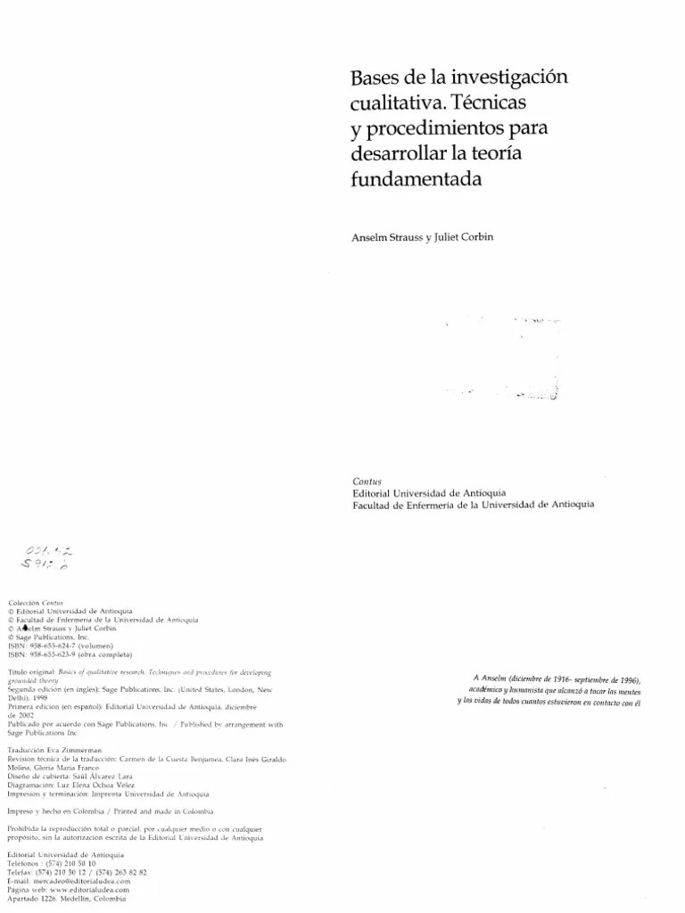 Bases De La Investigacion Cualitativa 17-28 | PDF | Teoría | Sociología