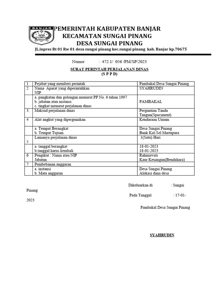 SPPD Dan Surat Tugas | PDF