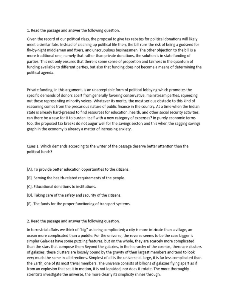 Reading Multiple Questions Answers. | Download Free PDF | Universe | Galaxy