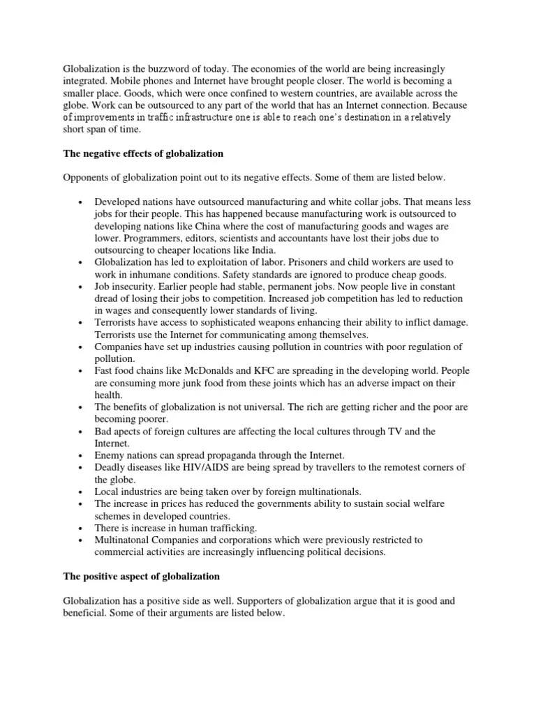 Globalization | PDF | Globalization | Outsourcing