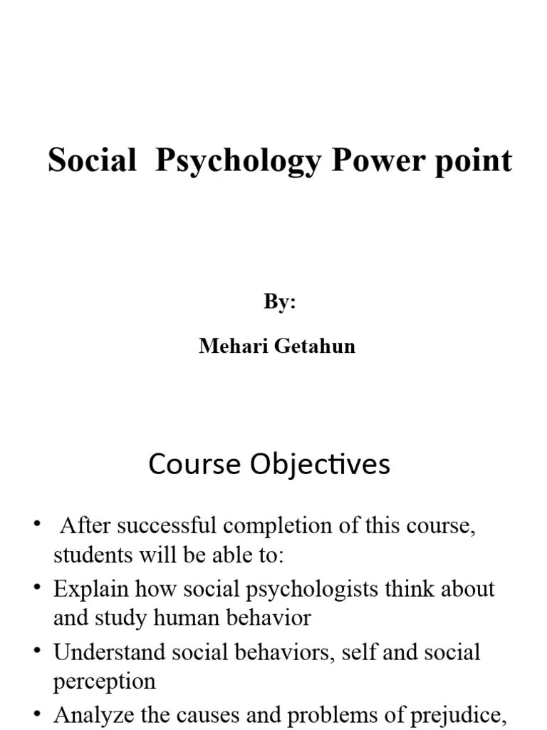 Introduction To Social Psychology | PDF | Attitude (Psychology) | Social Psychology