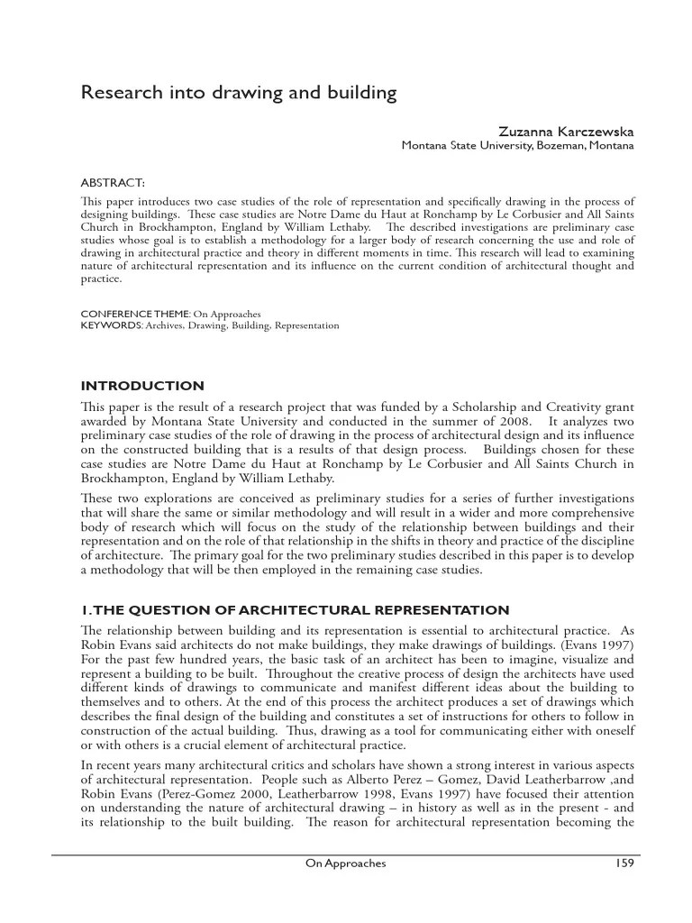 Research Into Drawing And Building | PDF