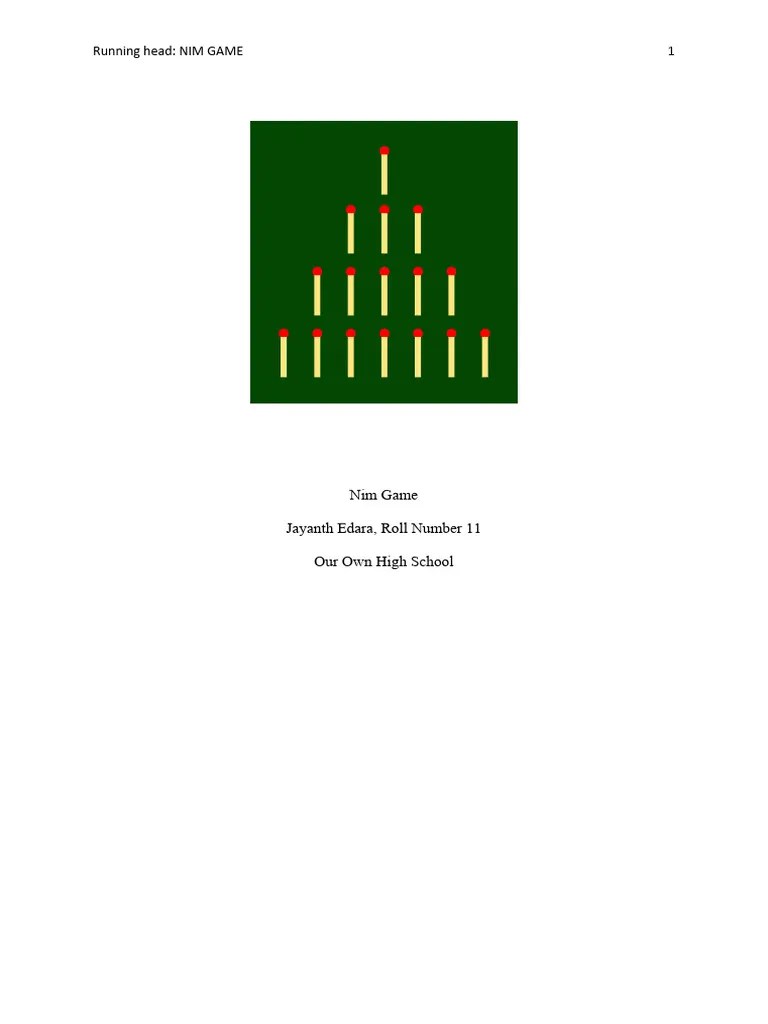 Computer Project Nim Game | PDF