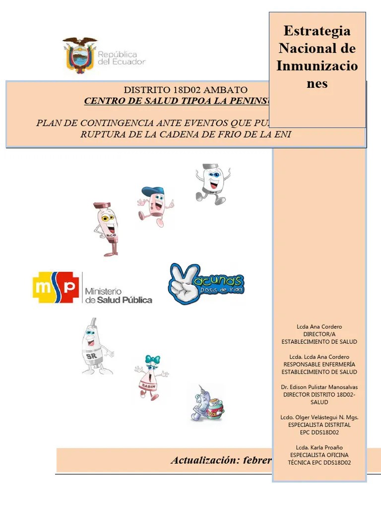 13 Plan De Contingencia Red De Frio 2023 | PDF | Medicamentos Con ...