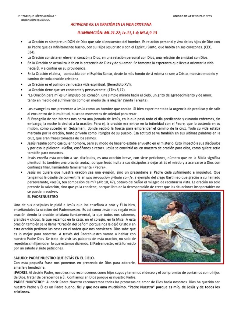 Act - 05 - La Oracion En La Vida Cristiana | PDF | Orador Del Señor ...