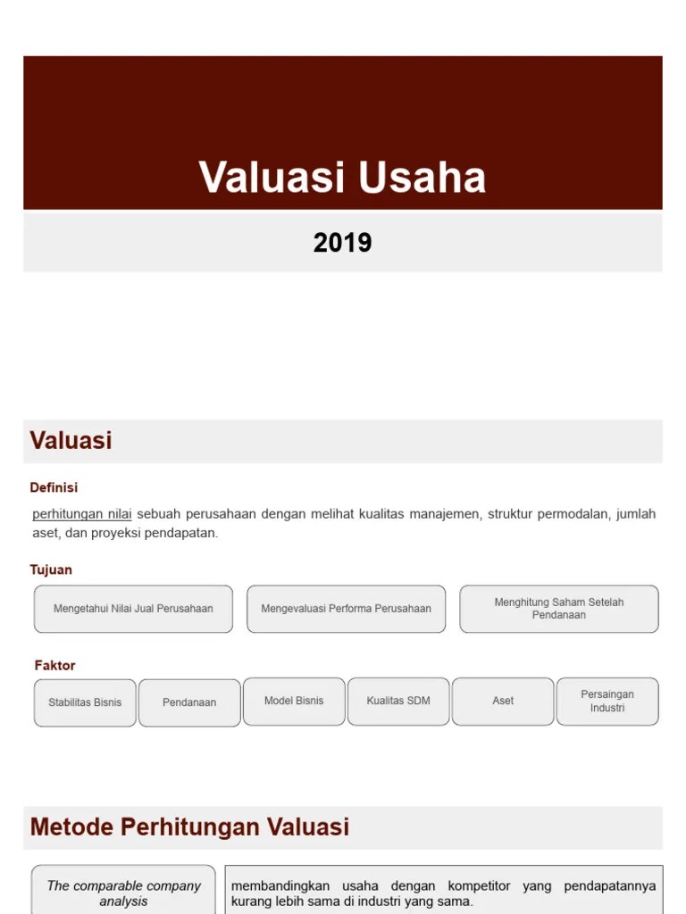 Valuasi Perusahaan Baru | PDF