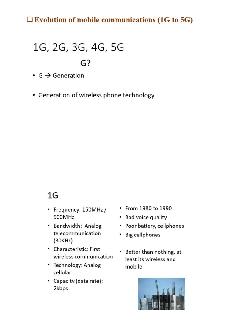 1.1. Evolution Of Mobile Communication (1G To 5G) | PDF
