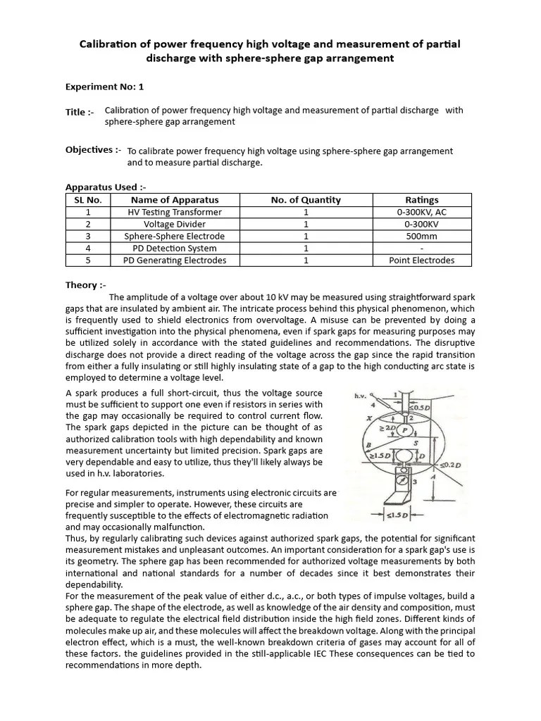 High Voltage Lab Report 2 | PDF