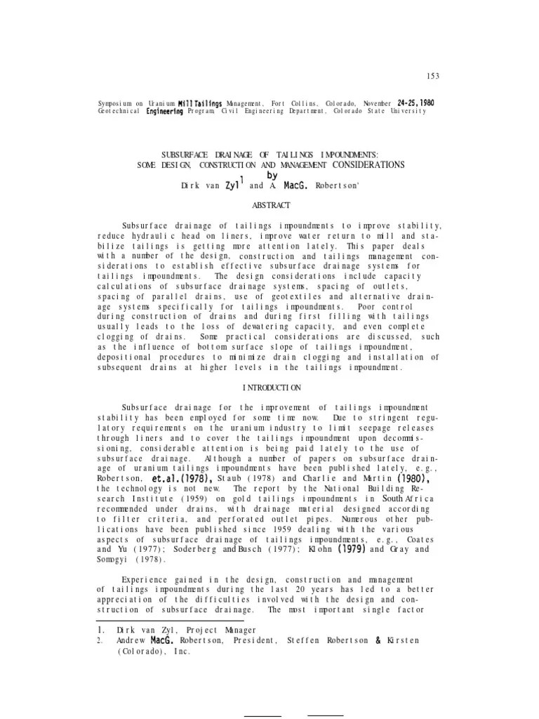 Subsurface Drainage | PDF