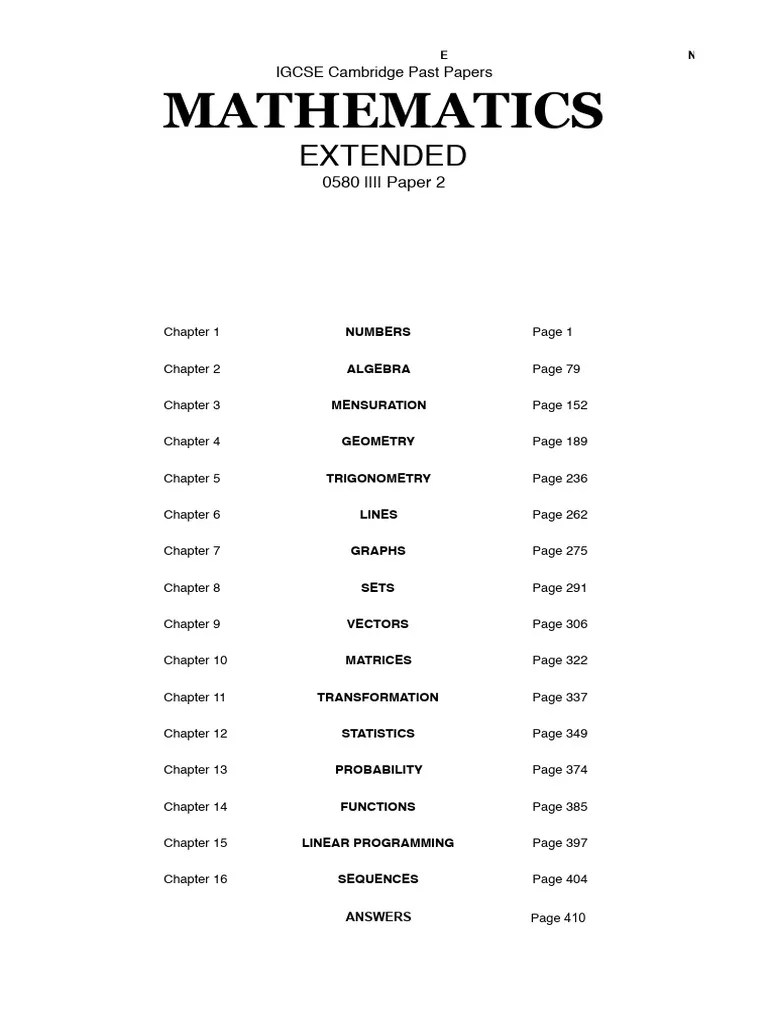 Igcse Cam Math P2 分章 | Download Free PDF | Equations | Applied Mathematics
