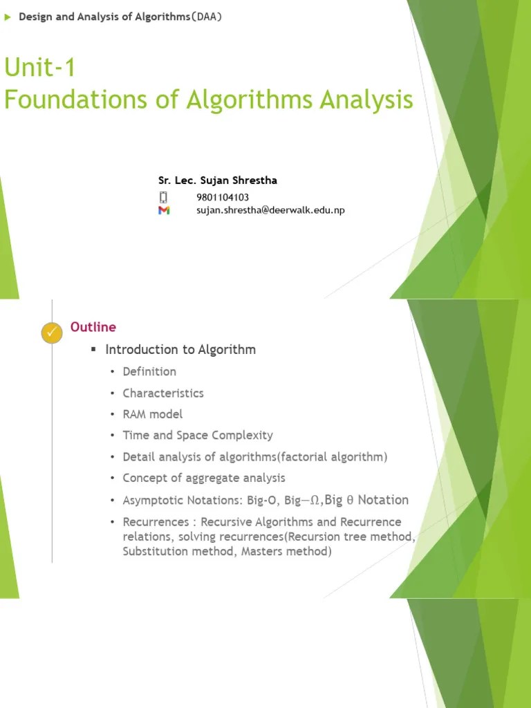 Unit 1 Foundation Of Algorithm | Download Free PDF | Time Complexity ...