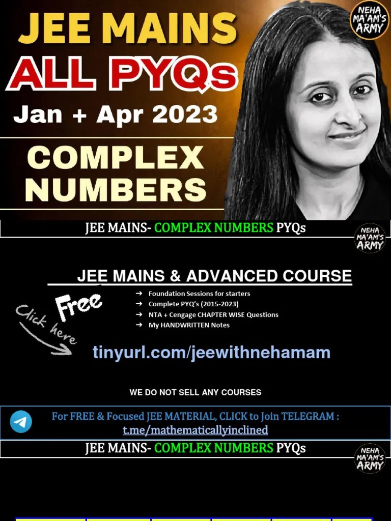 Complex Numbers JEE (Main) 2024 | PDF | Complex Number | Mathematical ...