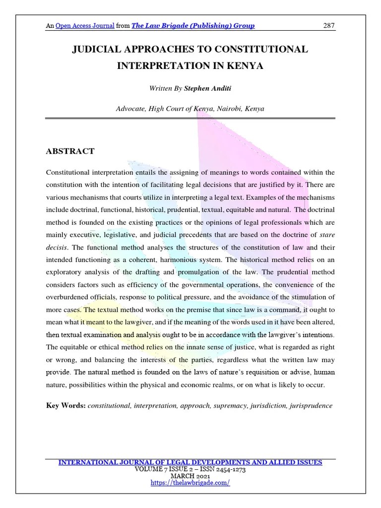 Doctrine Of Constitutional Interpretation | PDF | Constitution | Separation Of Powers