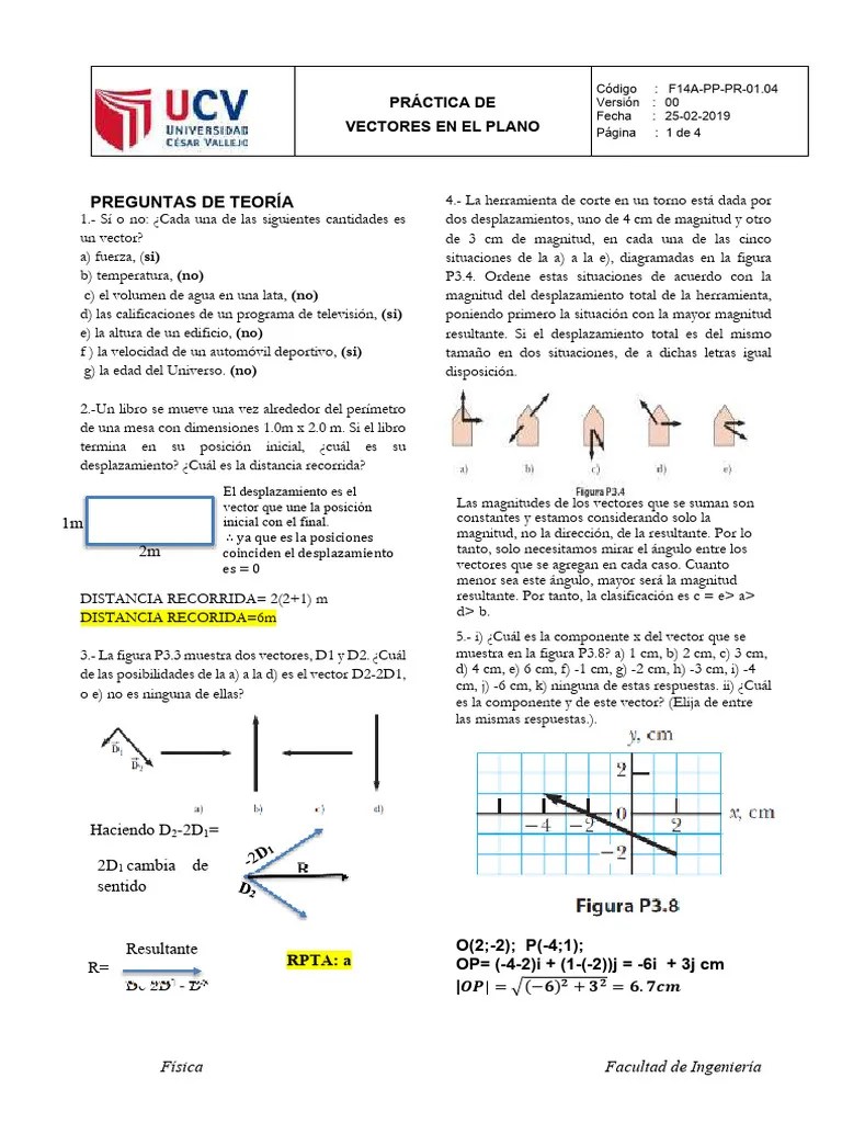 Trabajo Práctica - De - Vectores | PDF | Vector Euclidiano | Velocidad