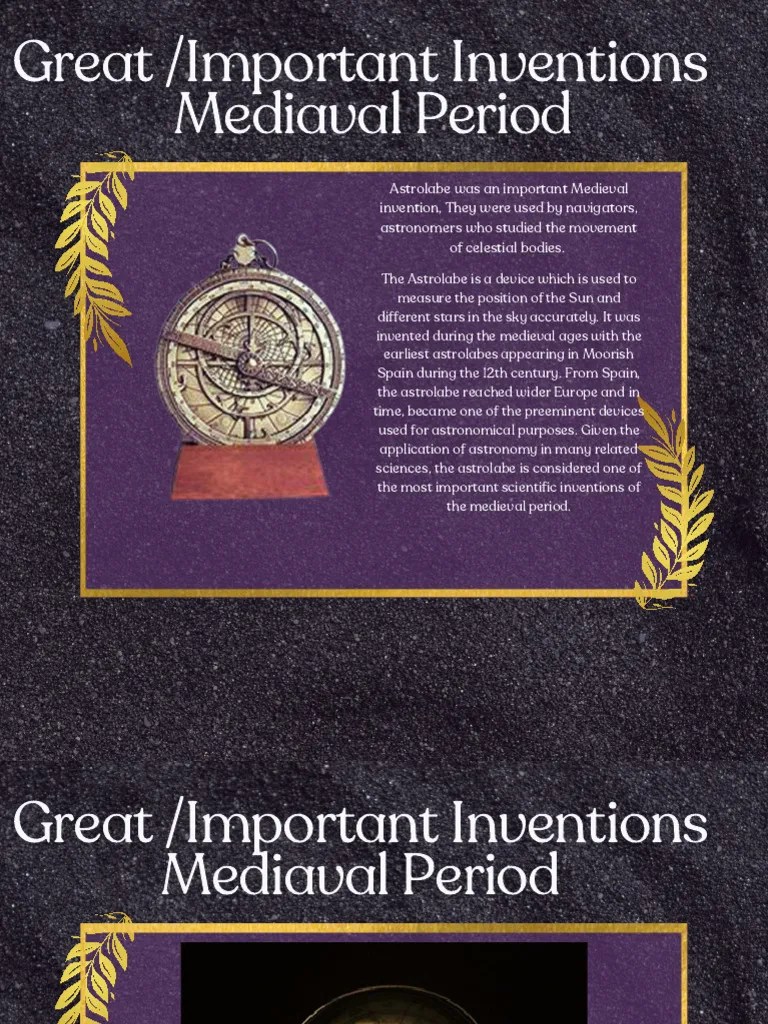 Task 1 Great Important Inventions - Medieval Period | PDF | Printing ...