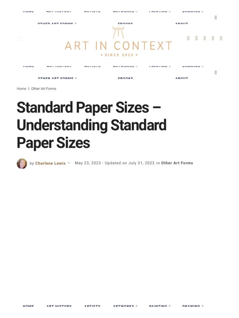 Standard Paper Sizes - Understanding Standard Paper Sizes | PDF
