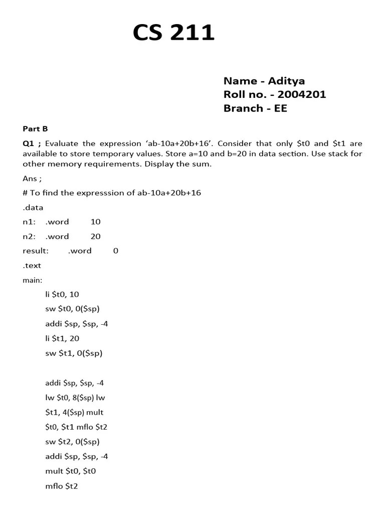 CS211 Lab 4 | PDF | Computers