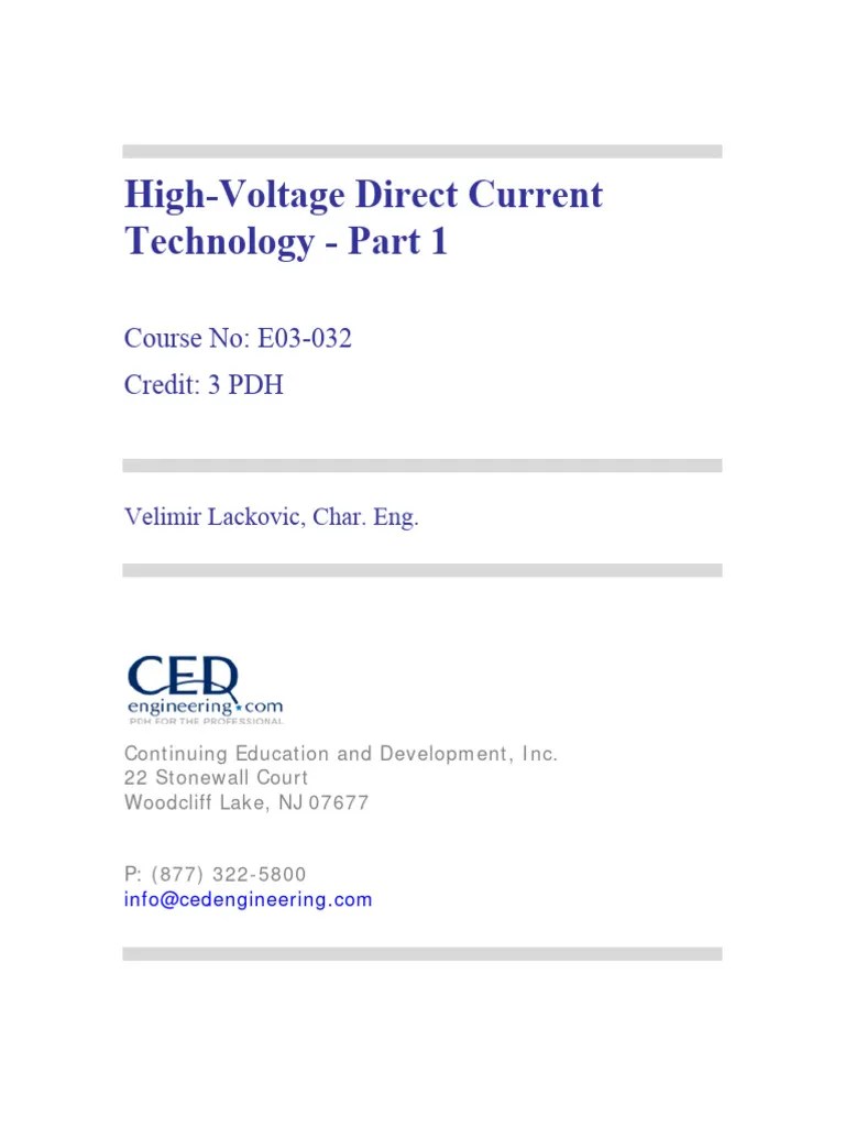 High-Voltage Direct Current Technology - Part 1 R1 | Download Free PDF ...