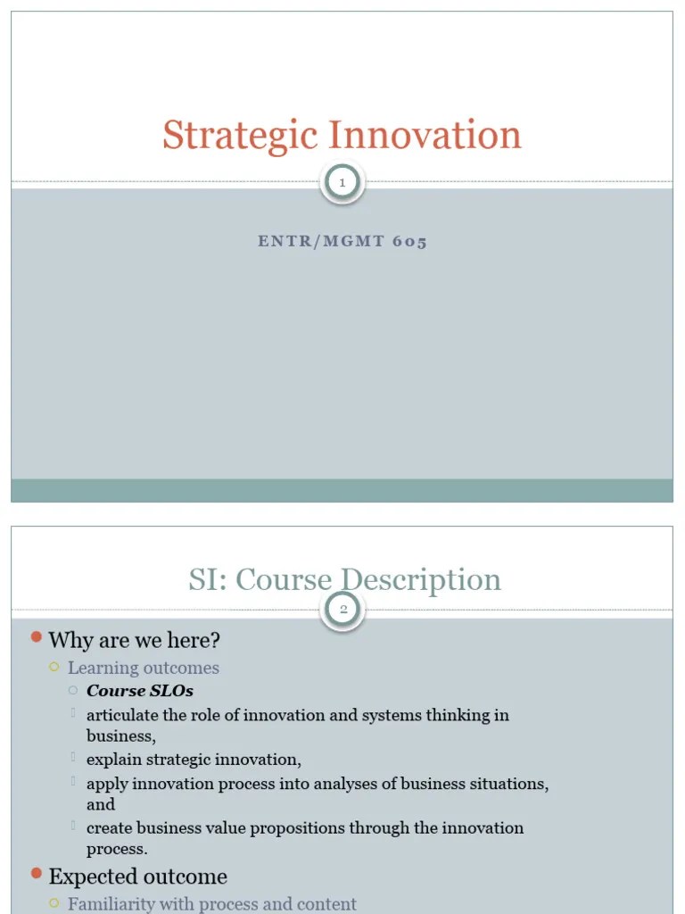 Strategic Innovation Module 1 | PDF