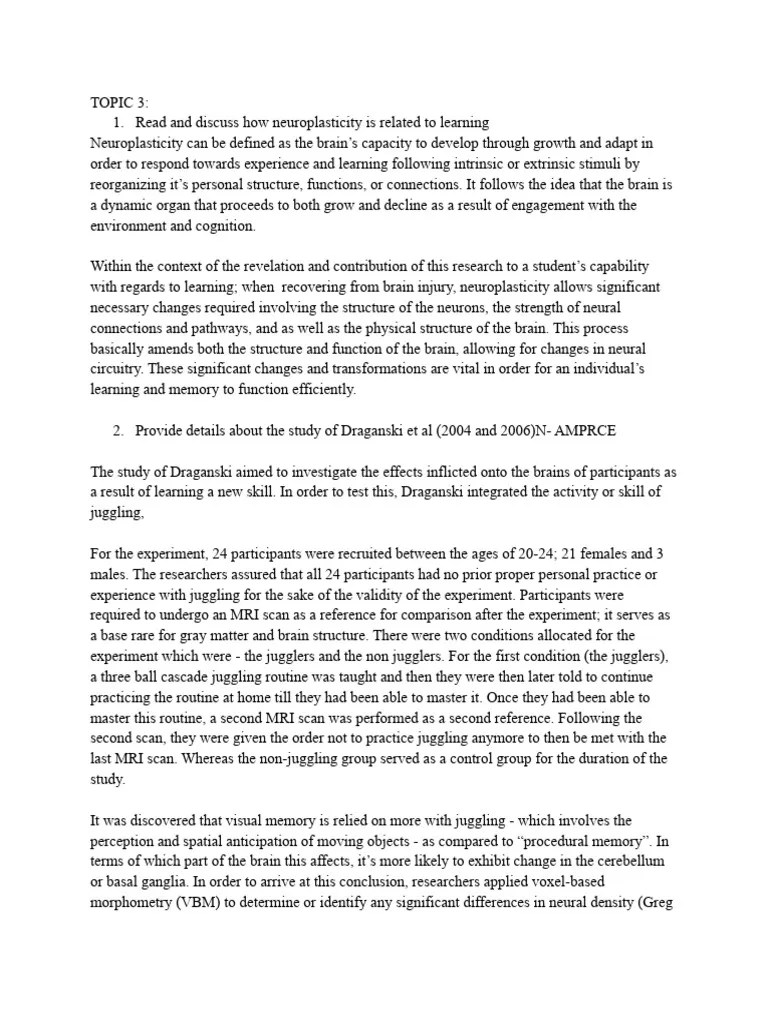 NEUROPLASTICITY | PDF