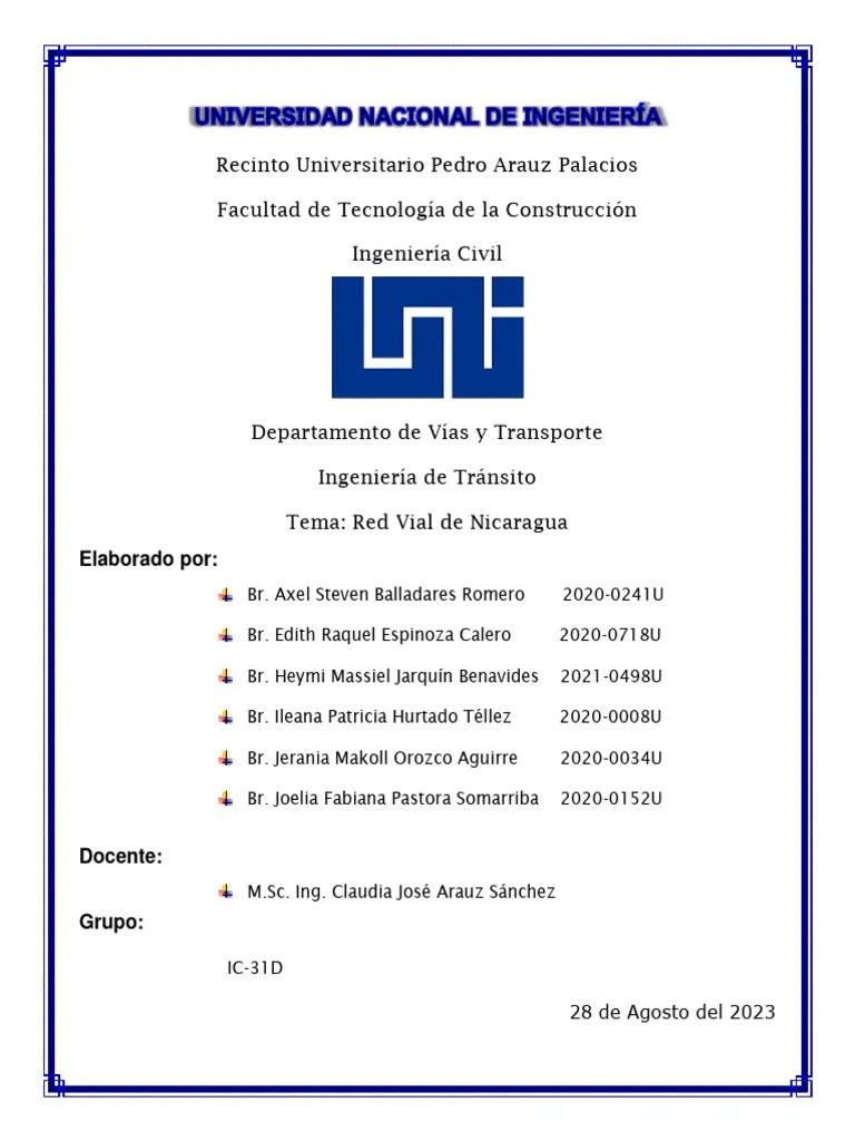 Red Vial De Nicaragua | PDF | La Carretera | Infraestructura