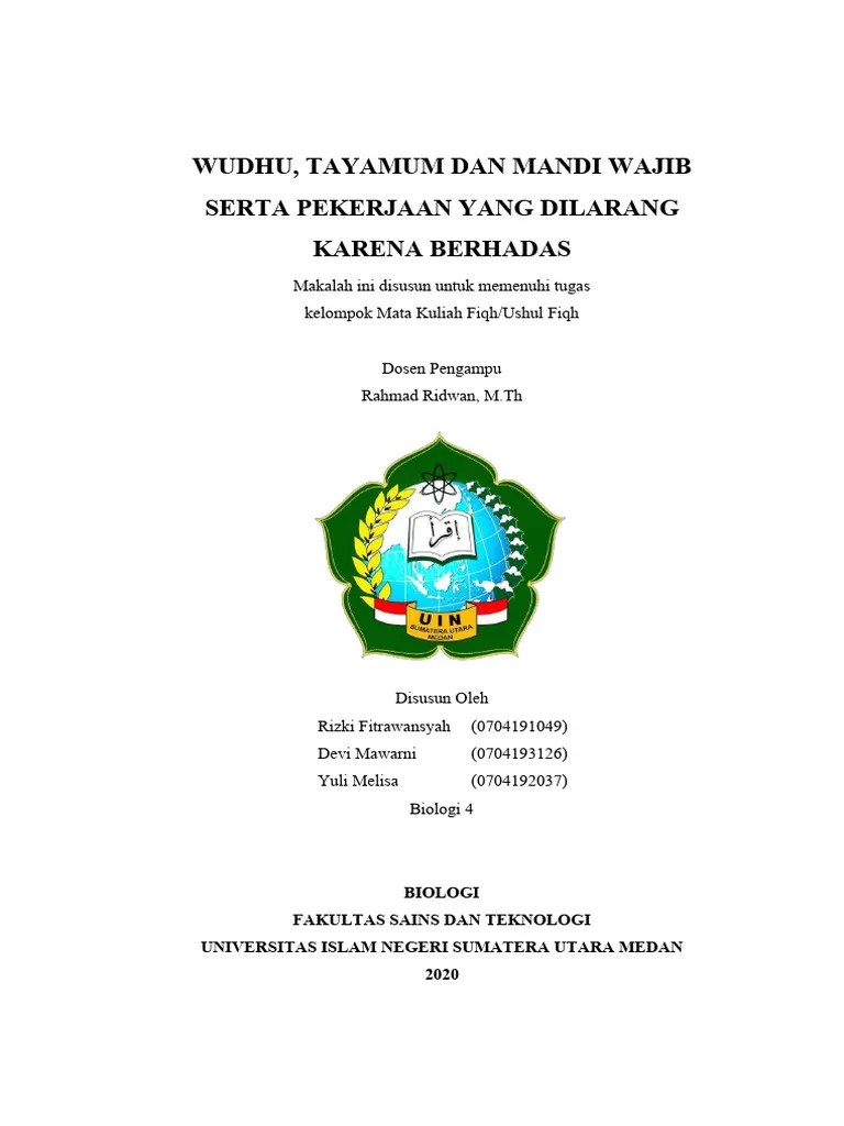 Makalah Wudhu Tayamum Dan Mandi Wajib Se | PDF