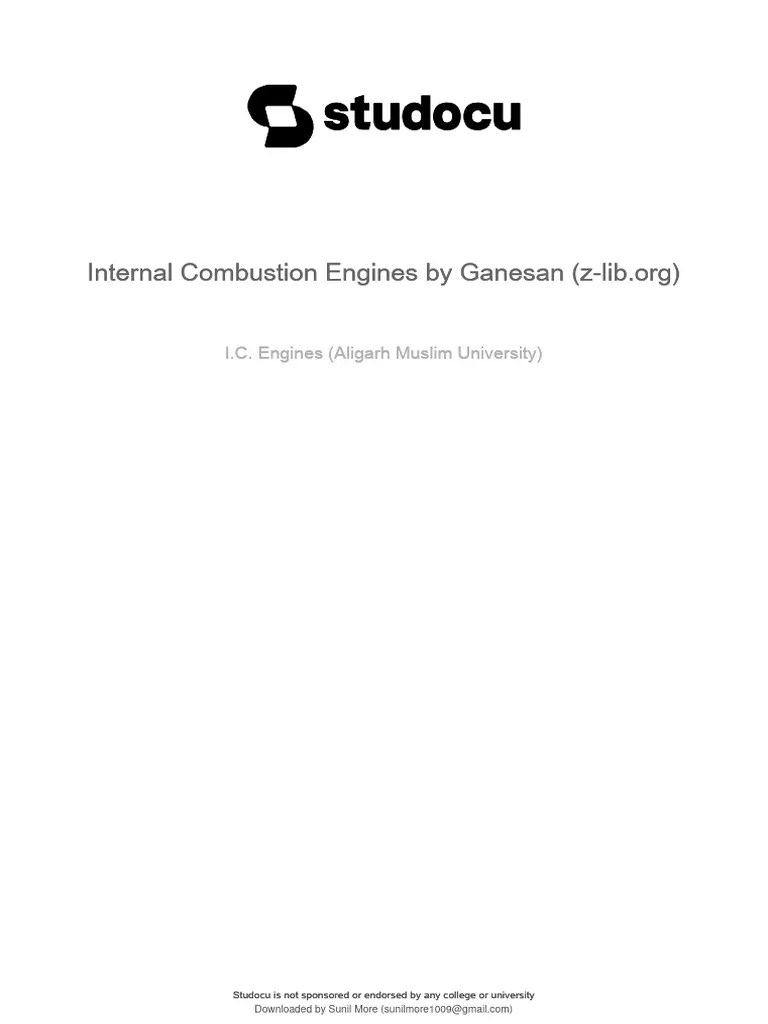 Internal Combustion Engines By Ganesan Z Lib | PDF