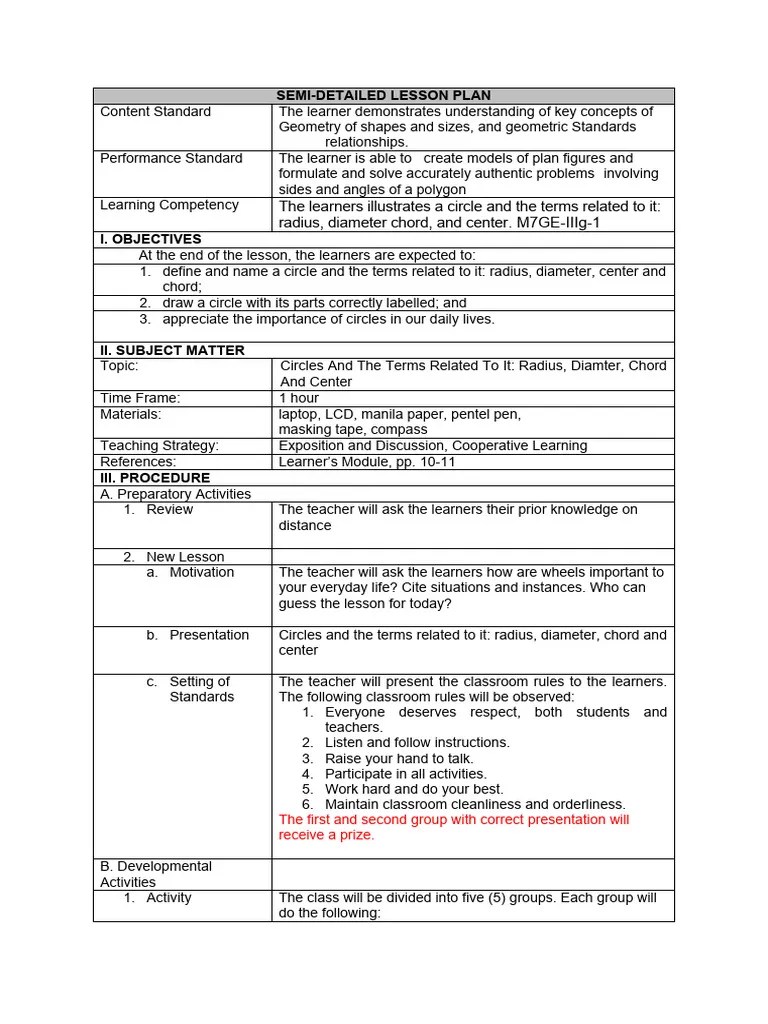 4as Lesson Plan | PDF