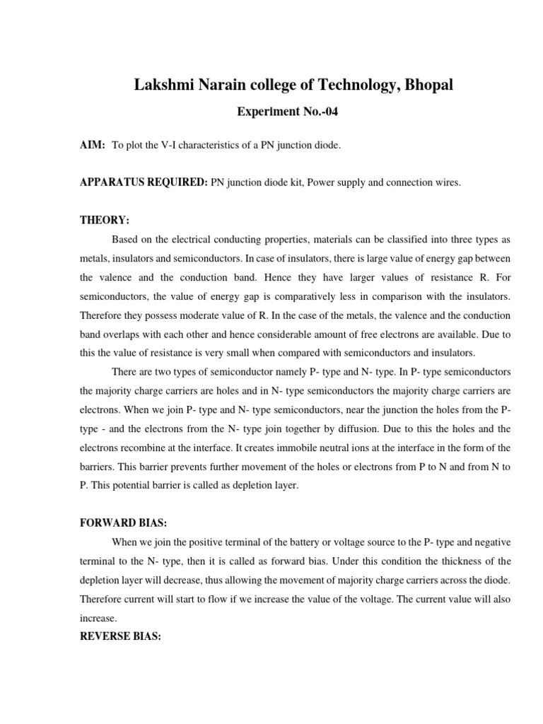 4 P N Junction Diode . | PDF