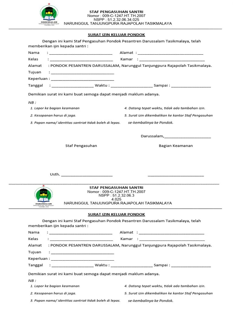 Contoh SURAT KETERANGAN JALAN | PDF