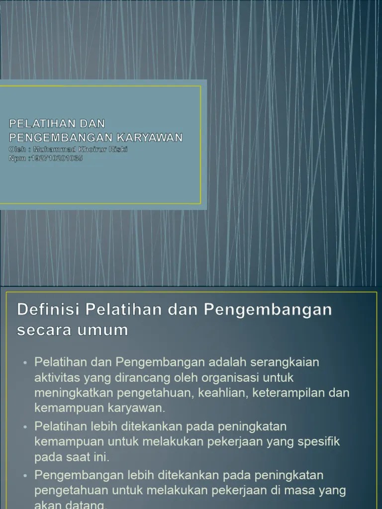 Pelatihan Dan Pengembangan Karyawan | PDF