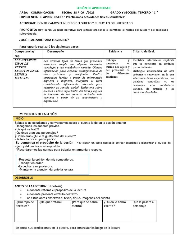 Sesión De Comunicacion - 28-09 | PDF