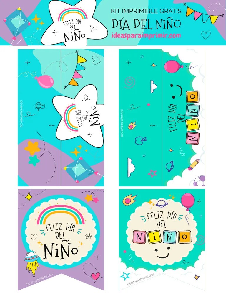 Kit Dia Del Ninio Imprimir Gratis Cierra Bolsas | PDF