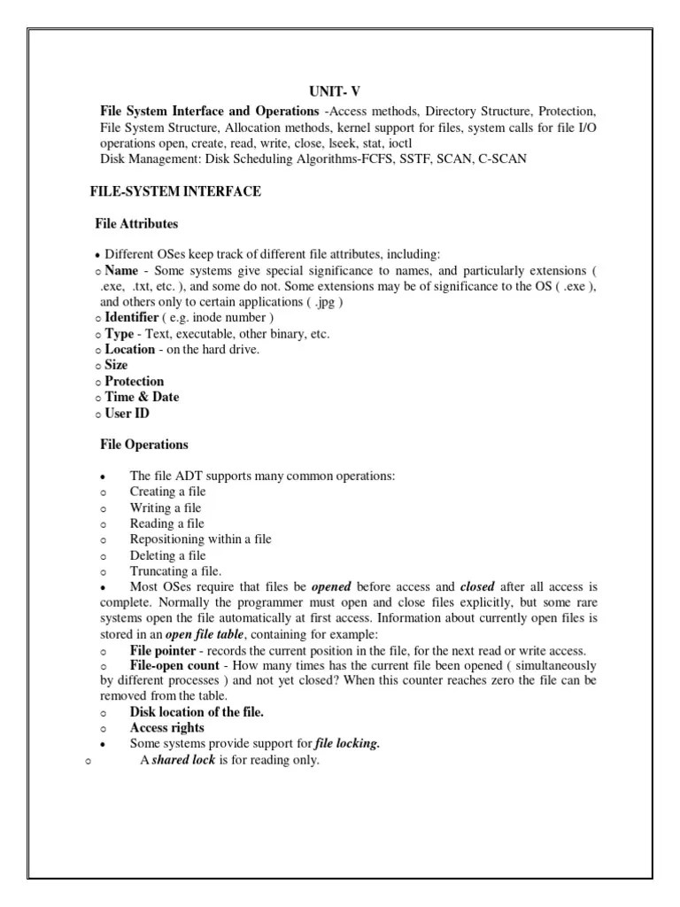 File System Interface And Operations | PDF | File System | Computer File