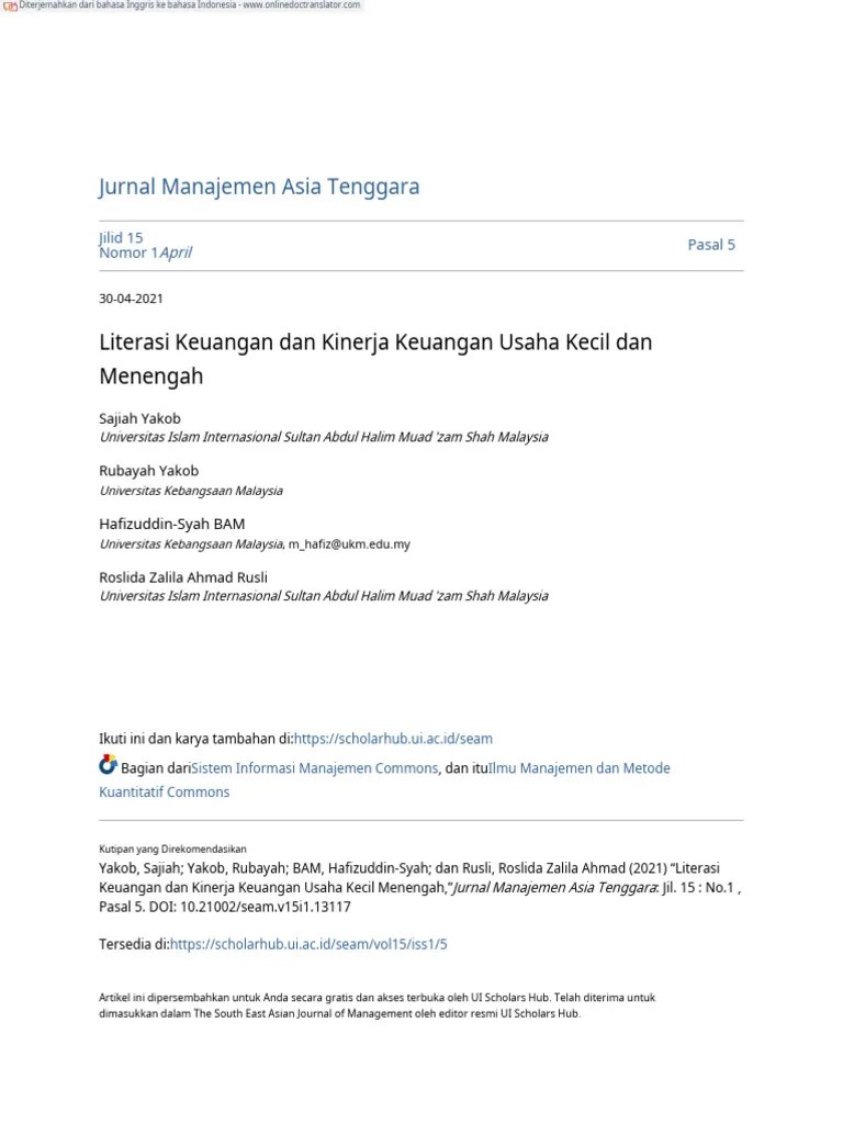Financial Literacy And Financial Performance Of Small And Medium 1.en ...