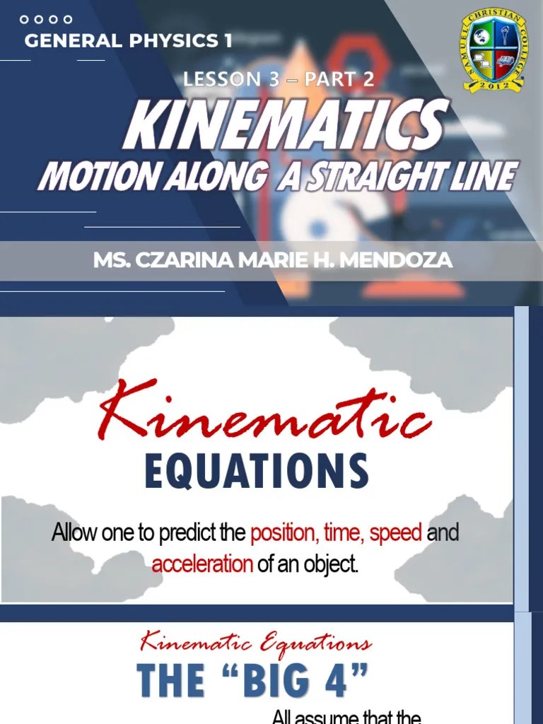 Kinematics Motion Along A Straight Line Part 2 | PDF