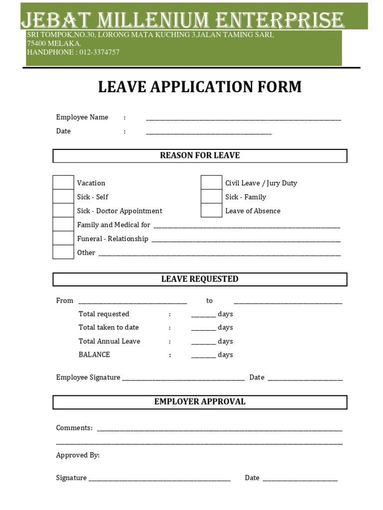 Leave Application Form | PDF