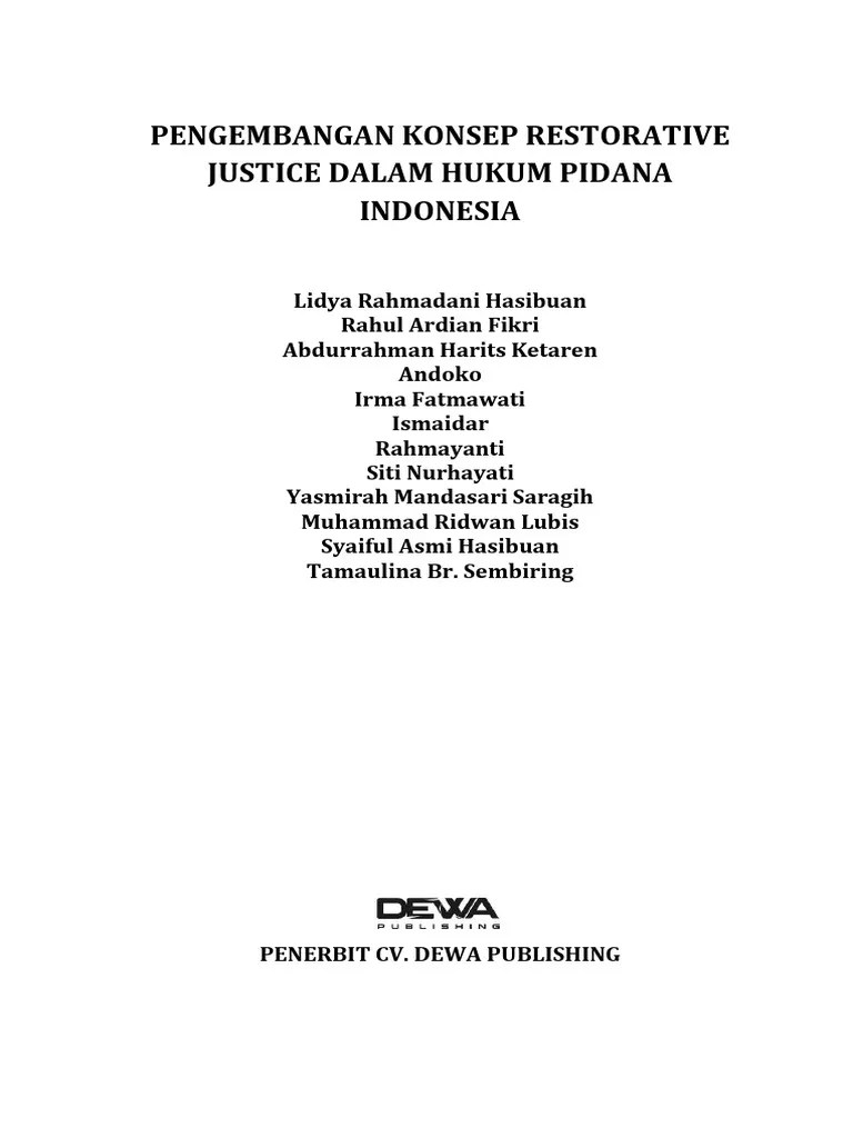 Buku Restorative Justice | PDF
