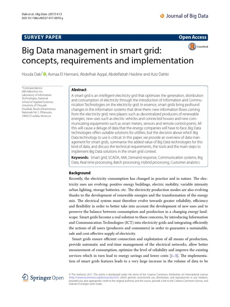 Big - Data - Management - In - Smart - Grid - Concepts | PDF