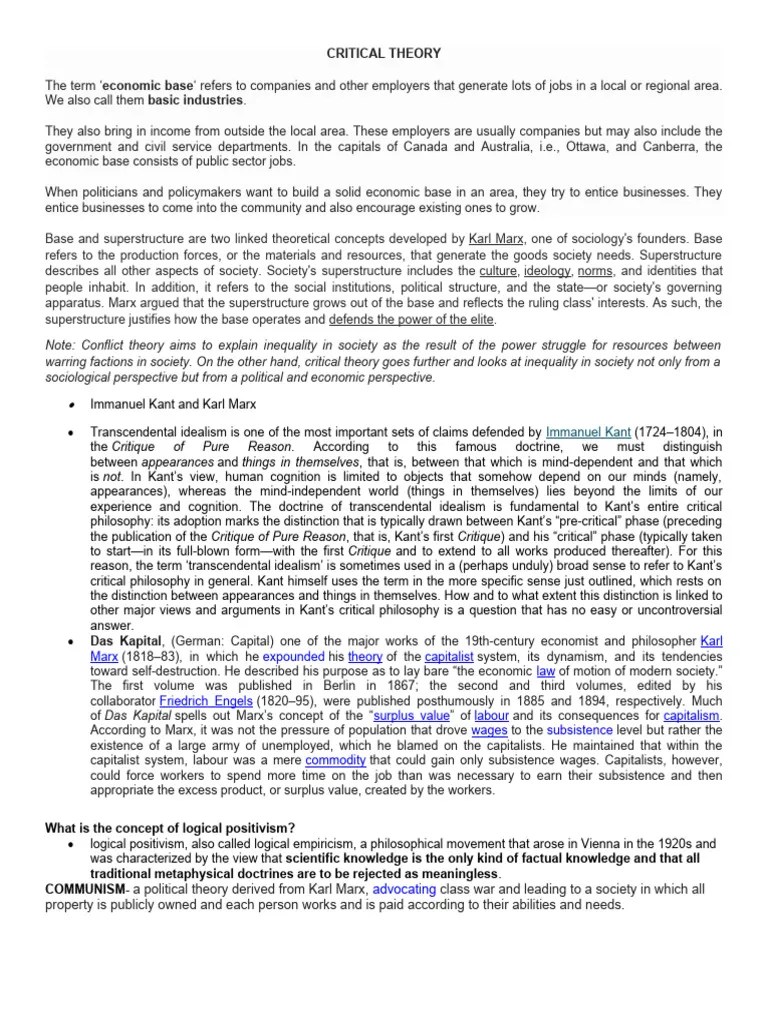 Critical Theory | PDF