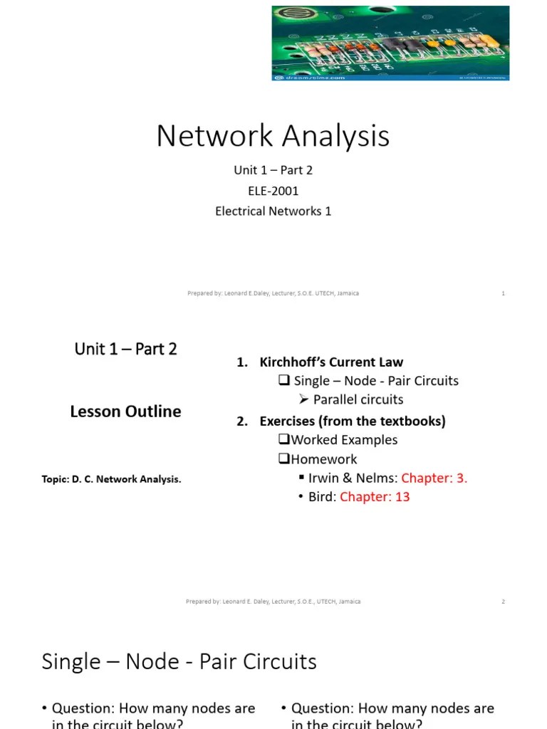Unit 1 - Part 2 - D.C. Network Analysis | PDF | Electrical Network ...
