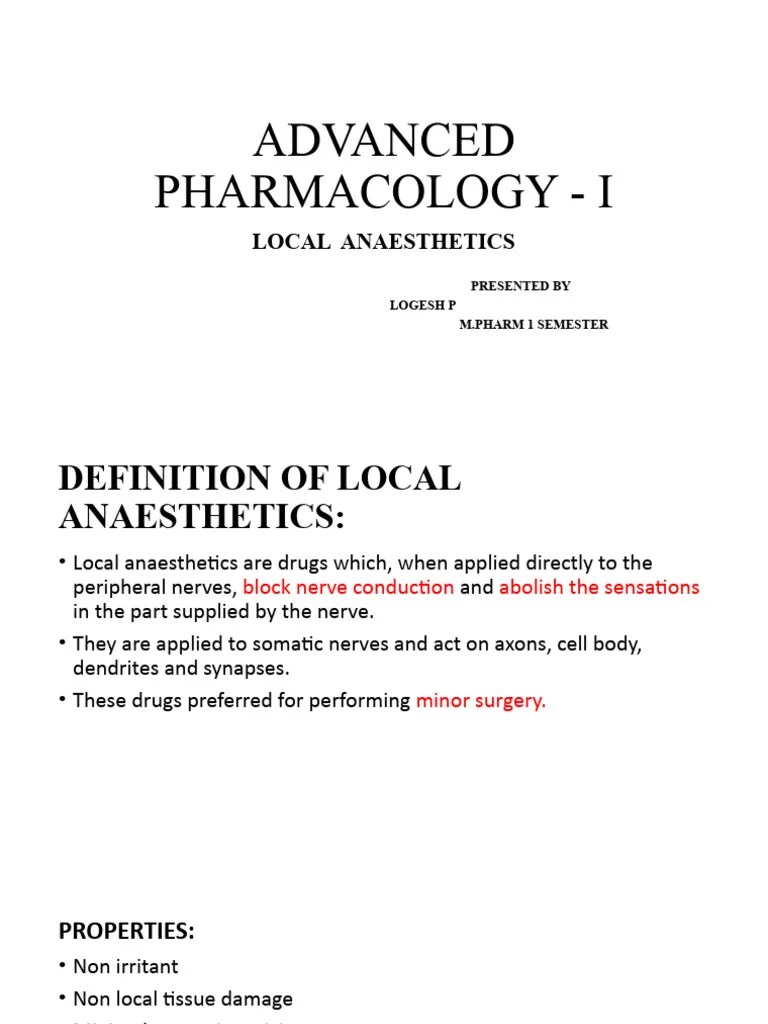 Local Anaesthetics | PDF