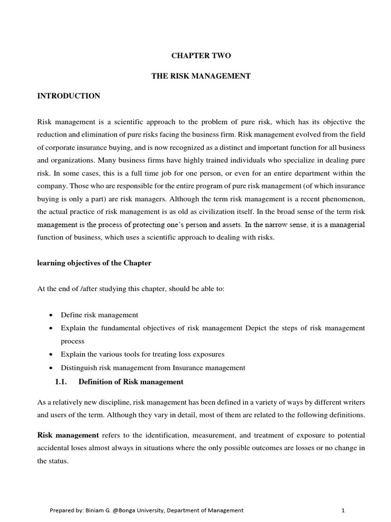 RISK - Ch@2 | PDF | Insurance | Risk