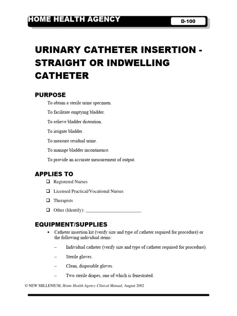 Urinary Catheter Insertion | PDF | Catheter | Urology